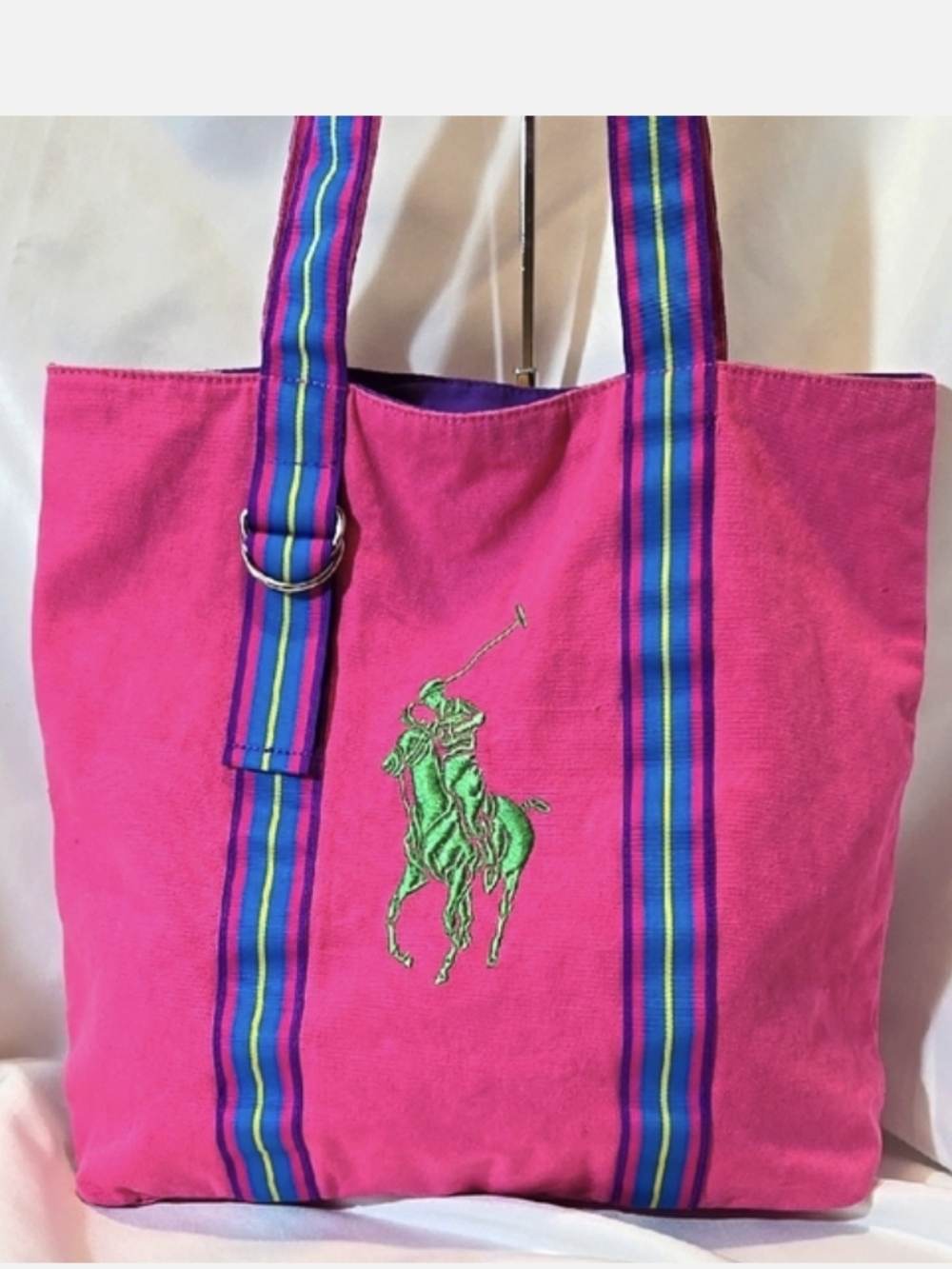 Ralph Lauren Hot Pink Canvas Tote
